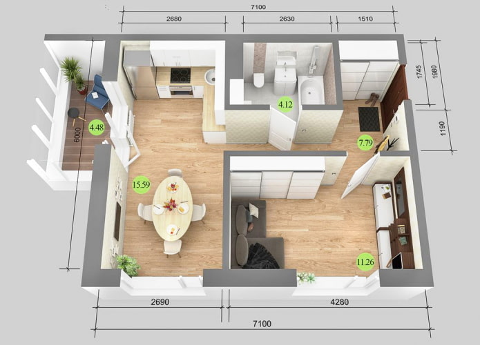 Aménagement d'un appartement de 38 mètres carrés avec un métrage