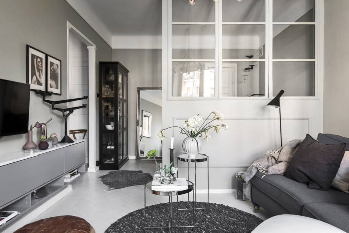 l'intérieur de l'appartement est de 45 carrés dans le style scandinave