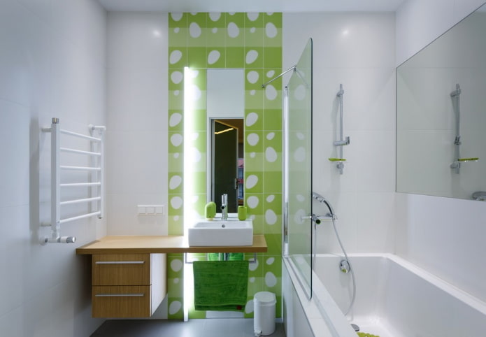 design d'intérieur de salle de bain en couleurs blanches