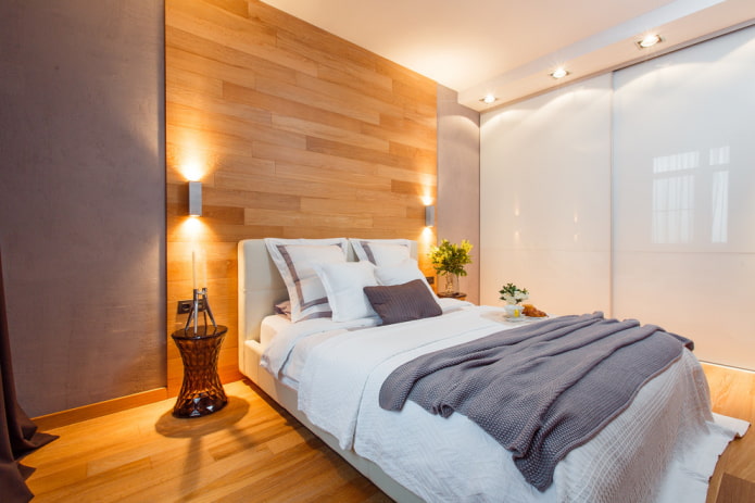 conception de chambre à coucher à l'intérieur d'un appartement de 70 carrés