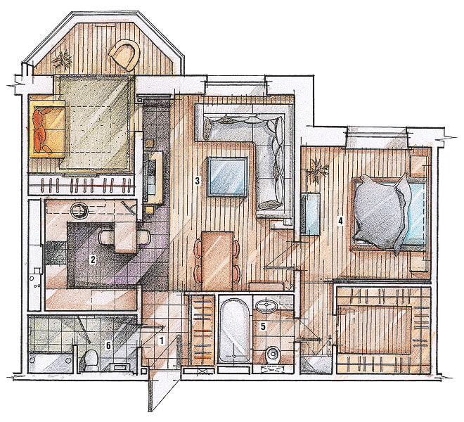 layout ng apartment 70 mga parisukat