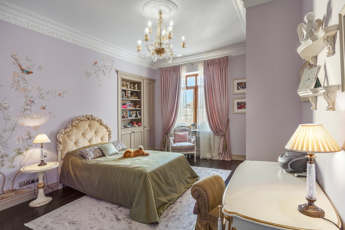 chambre pour une adolescente dans un style classique