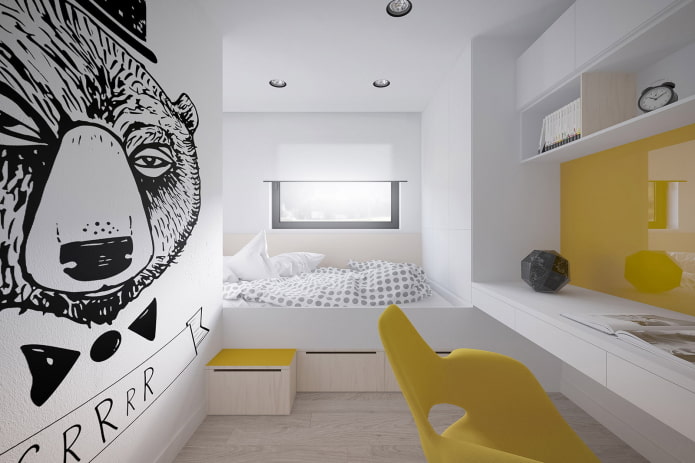 chambre pour adolescente dans un style high-tech