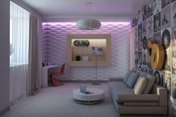 chambre pour adolescente dans un style high-tech