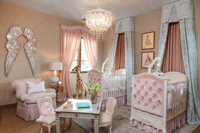 conception de chambre pour deux bébés filles