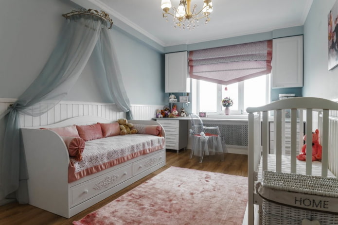 conception de chambre pour deux filles d'âges différents