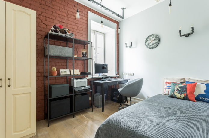 décoration d'une chambre d'enfant dans un style industriel