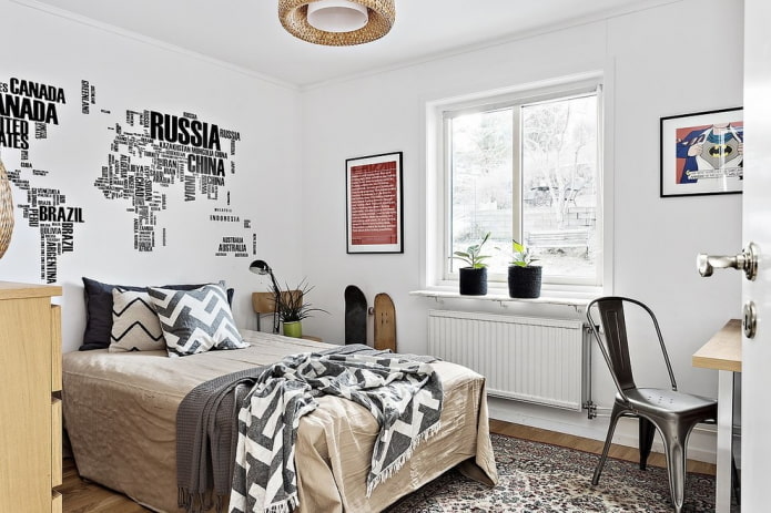 chambre pour un adolescent de style scandinave