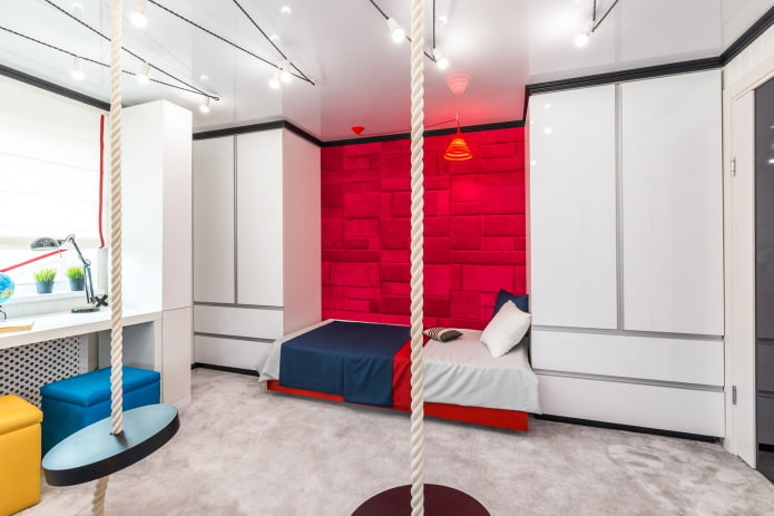 chambre pour un adolescent dans un style high-tech