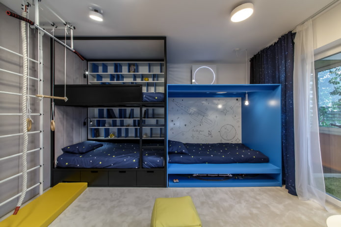 conception de chambre pour trois enfants