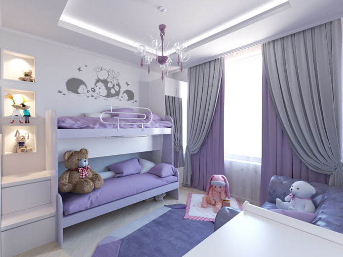 chambre lilas et blanche