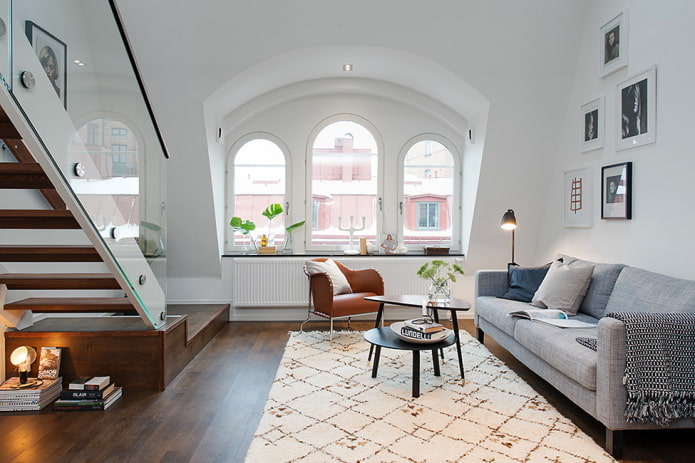 Intérieur d'appartement superposé de style scandinave