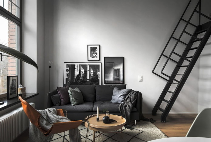 Intérieur d'appartement superposé de style scandinave