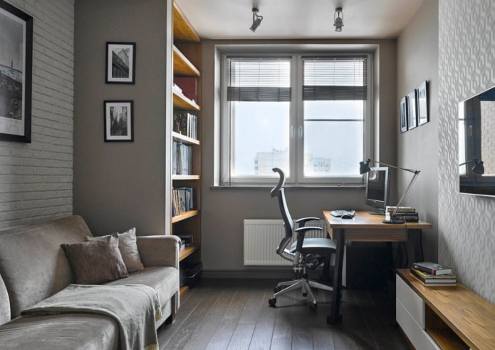 intérieur de bureau dans les tons gris