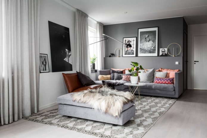 décor à l'intérieur dans les tons gris