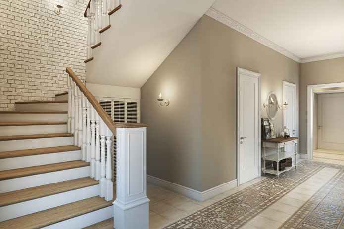 escalier à l'intérieur d'une maison de style provençal