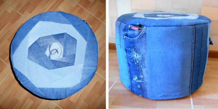 pouf en jean