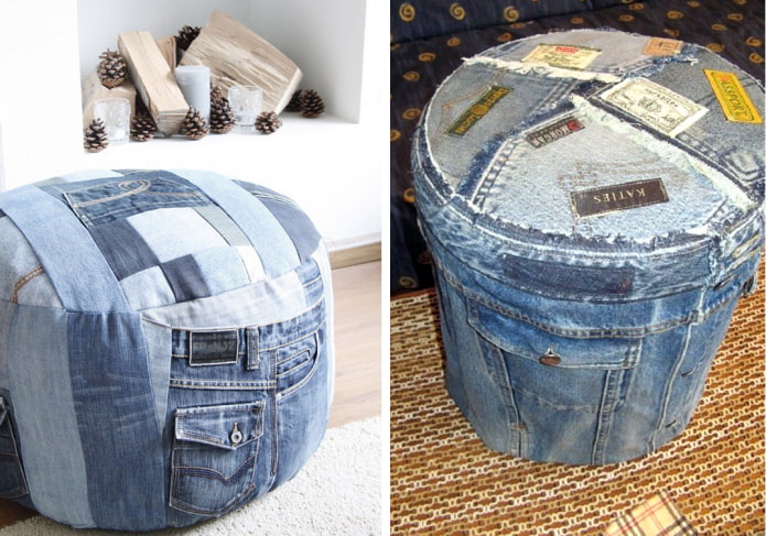 pouf en jean