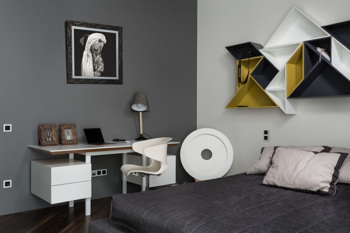 intérieur d'une chambre d'adolescent dans un style loft