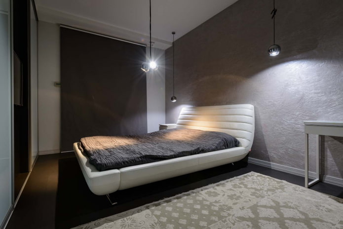 éclairage à l'intérieur de la chambre dans un style high-tech