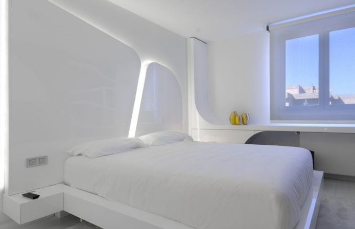 chambre high-tech blanche comme neige