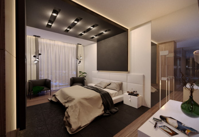 décor dans la chambre dans un style high-tech