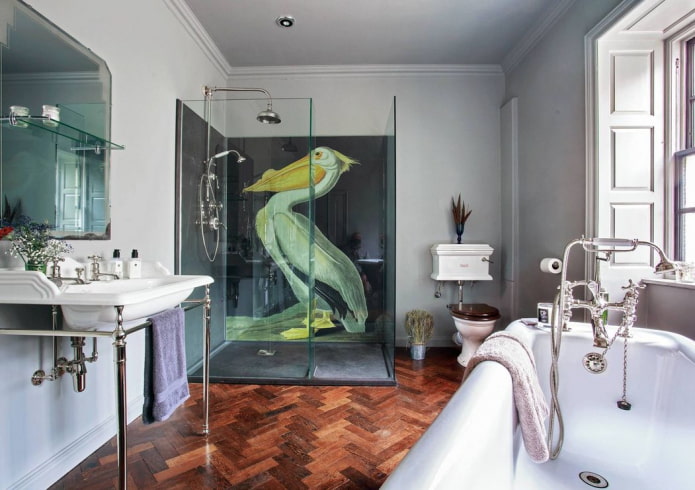 intérieur de salle de bain dans un style éclectique