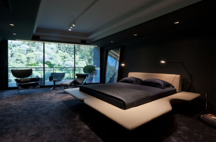 chambre high-tech en noir