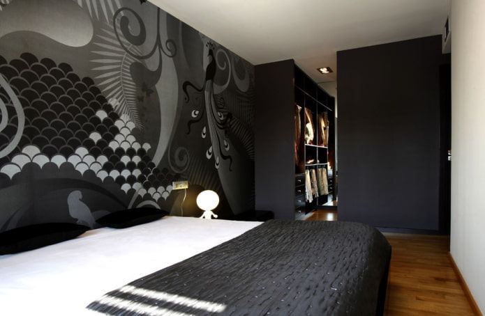 design d'intérieur de chambre aux couleurs noires