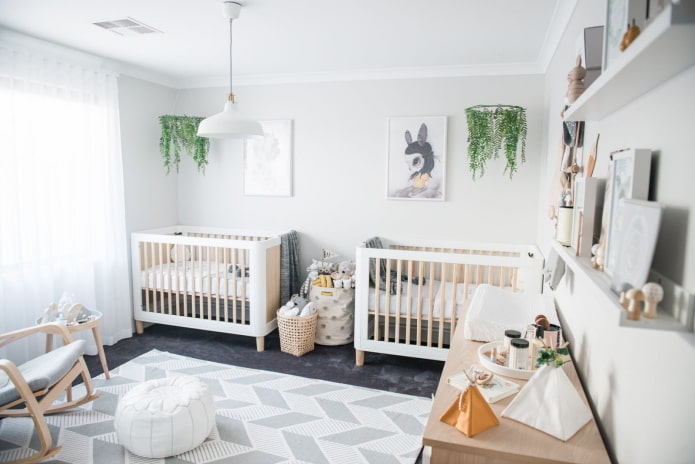 Chambre blanche pour jumeaux