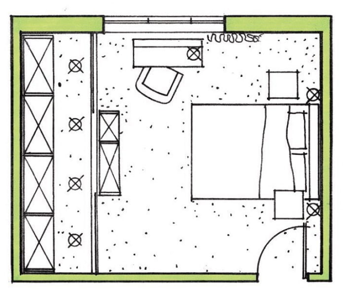 disposition des chambres 17 m² m.