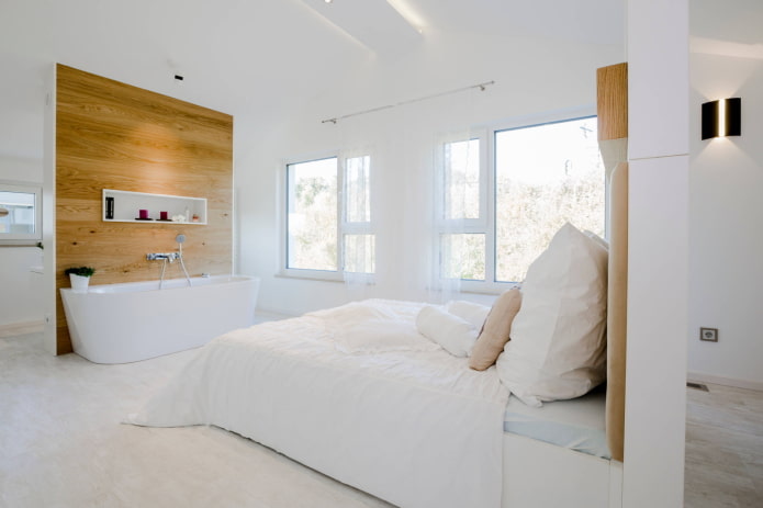 Salle de bain dans une chambre minimaliste