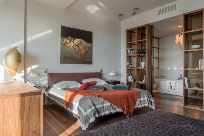 salle de bain dans la chambre derrière le rack