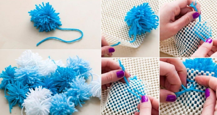 Nous attachons des pompons