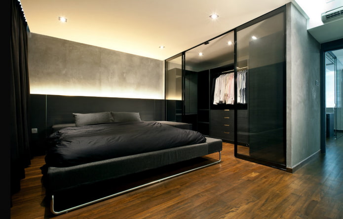 chambre d'homme dans un style minimaliste