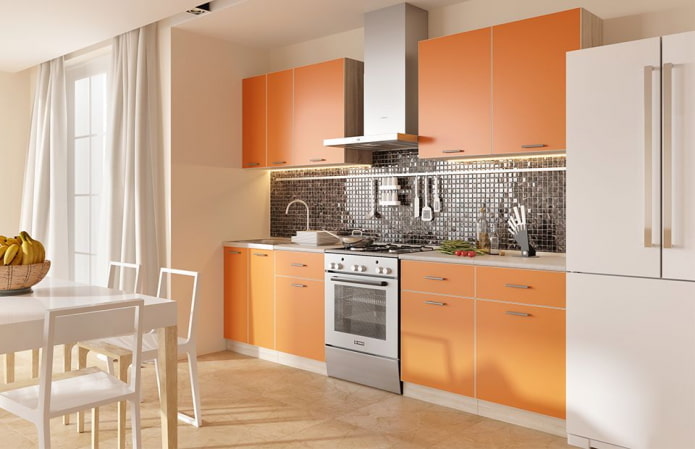 intérieur de cuisine aux couleurs beige et orange