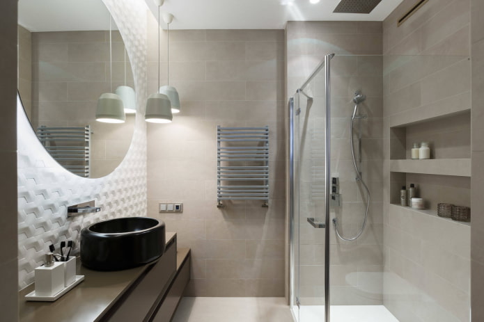 Salle de bain laconique beige