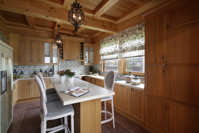 intérieur de cuisine aux couleurs marron clair