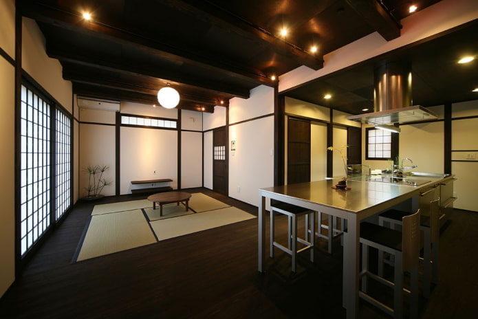 design d'intérieur de cuisine de style japonais