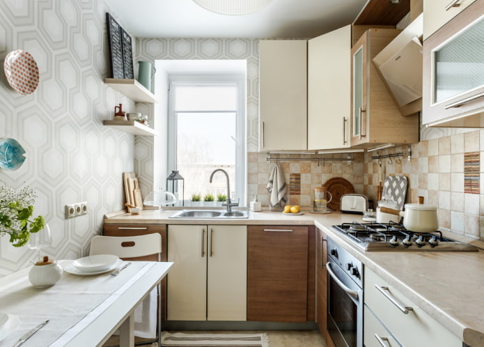 zone de lavage à l'intérieur de la cuisine en forme d'angle