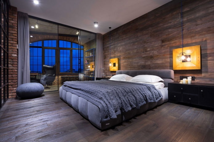 chambre d'homme de style industriel