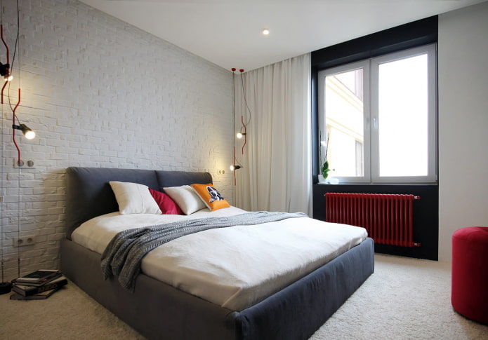 conception d'une petite chambre dans un style industriel