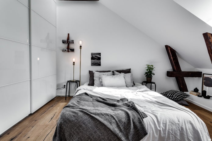 meubles dans la chambre de style scandinave