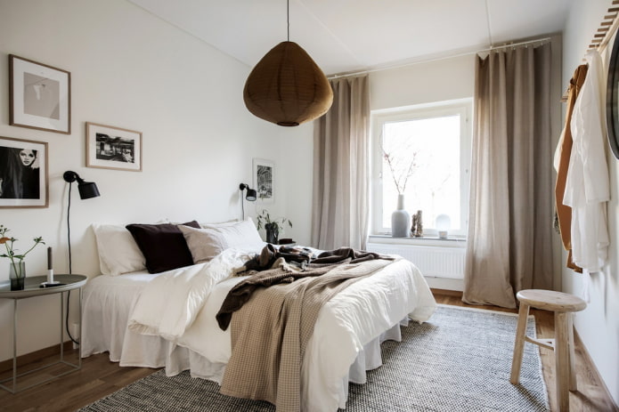 décoration de la chambre dans un style nordique