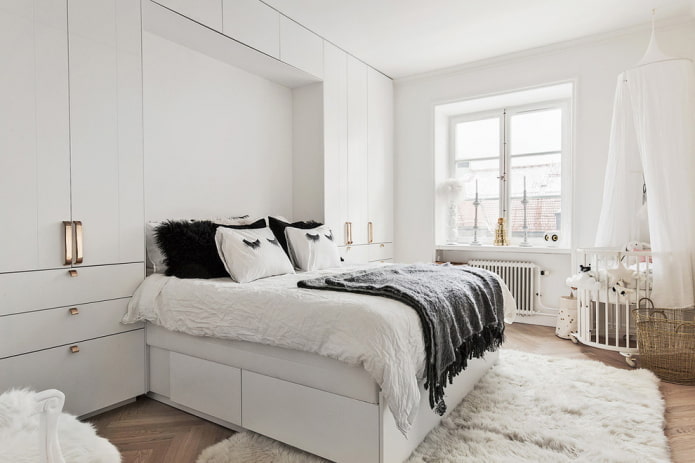 meubles dans la chambre de style scandinave