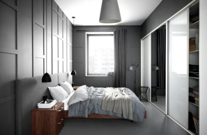 design d'intérieur d'une chambre étroite