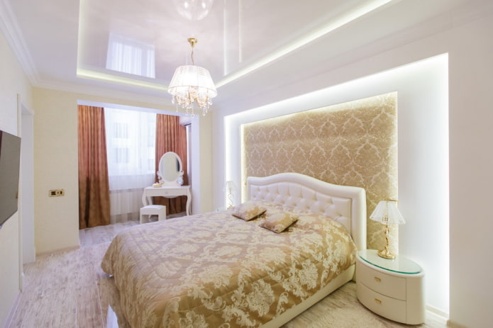 intérieur de chambre blanc et beige