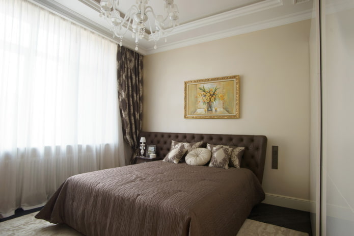 intérieur de chambre beige chocolat