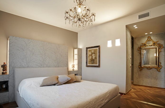 décoration et éclairage à l'intérieur de la chambre beige