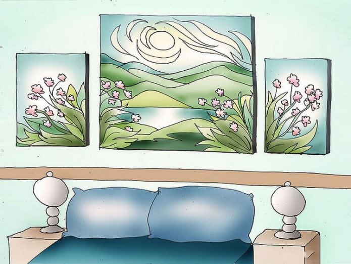 peintures dans la chambre en feng shui